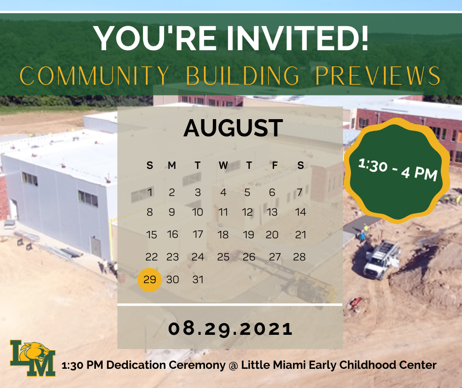 August calendar layered on early childhood center